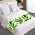 Tropical Banana Leaves Pattern Print Bed Runner