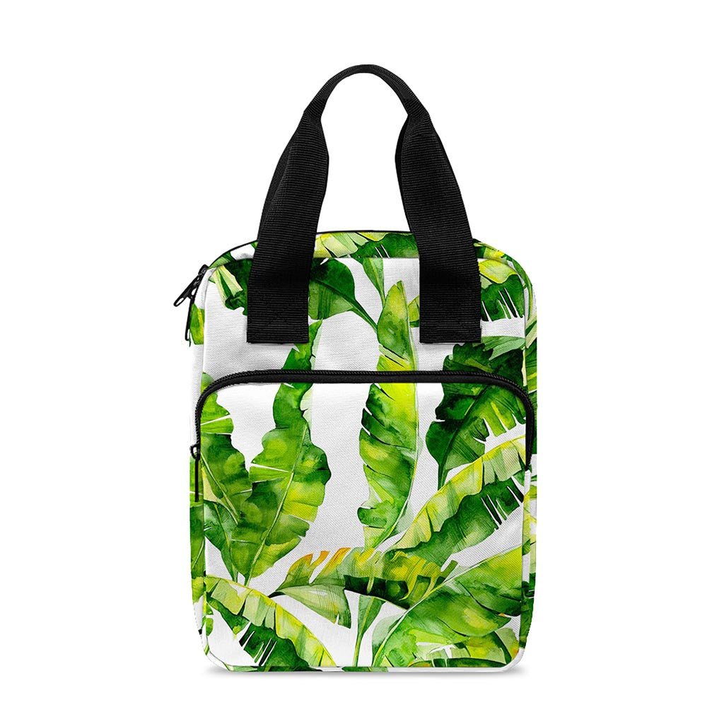 Tropical Banana Leaves Pattern Print Bible Tote Bag
