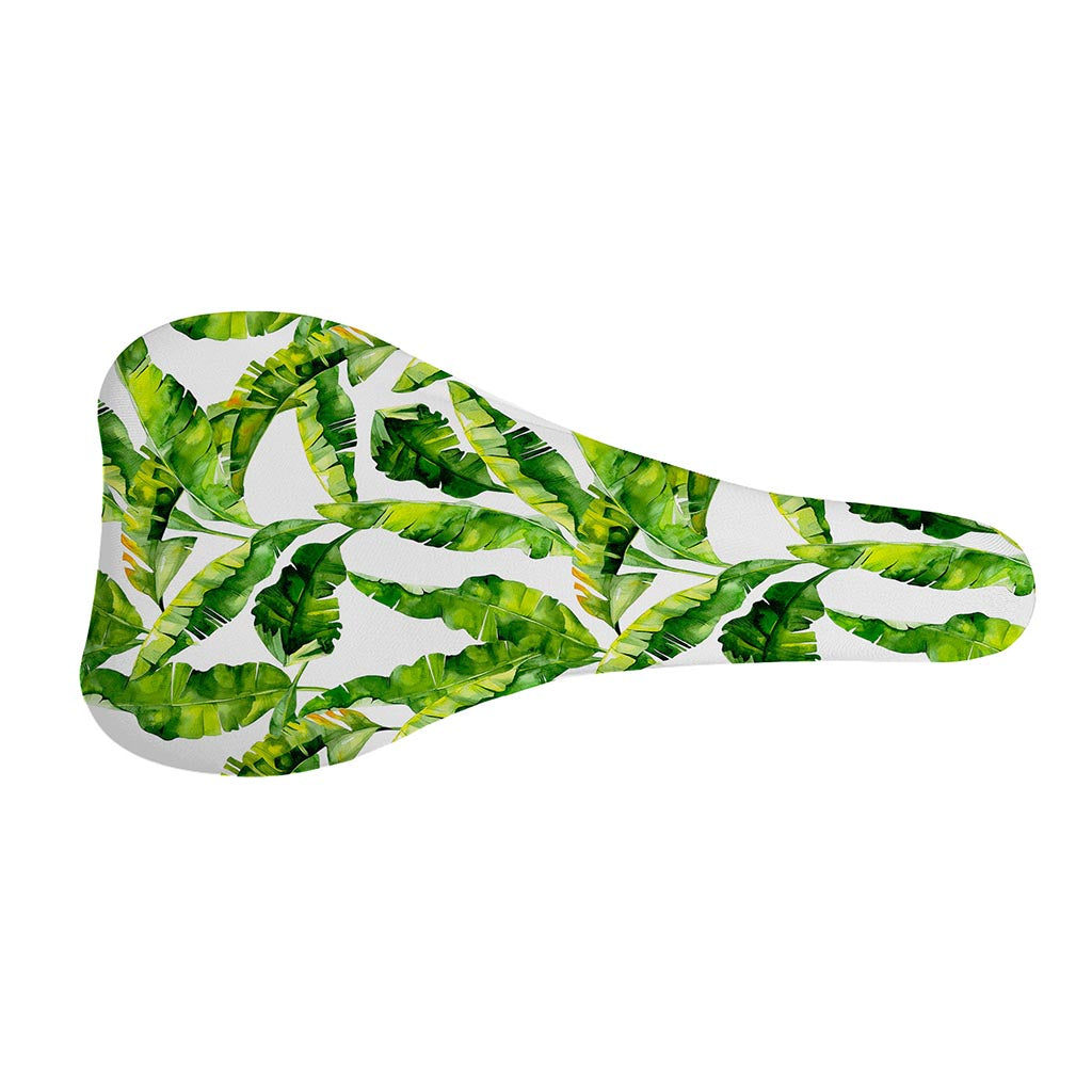 Tropical Banana Leaves Pattern Print Bicycle Seat Cover