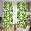 Tropical Banana Leaves Pattern Print Blackout Pencil Pleat Curtains