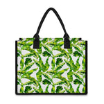 Tropical Banana Leaves Pattern Print Canvas Tote Bag