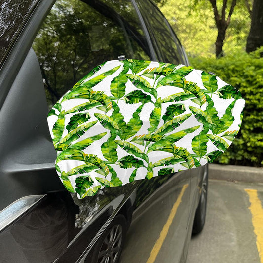 Tropical Banana Leaves Pattern Print Car Side Mirror Covers