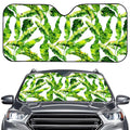 Tropical Banana Leaves Pattern Print Car Windshield Sun Shade