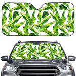 Tropical Banana Leaves Pattern Print Car Windshield Sun Shade