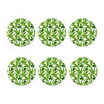 Tropical Banana Leaves Pattern Print Coaster Set