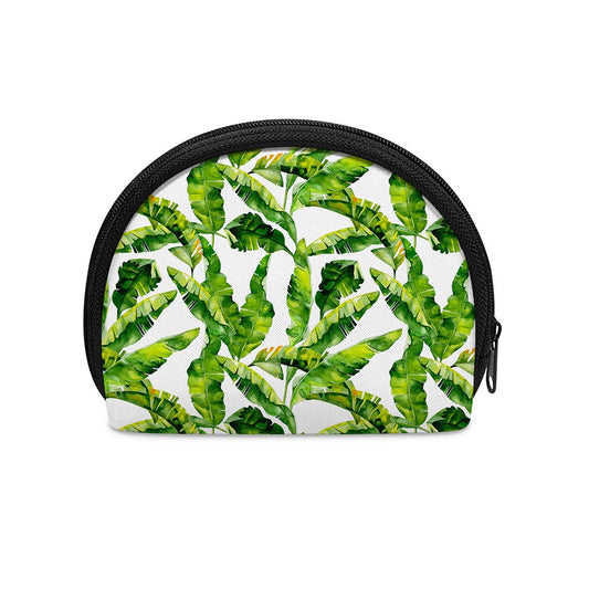Tropical Banana Leaves Pattern Print Coin Purse