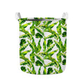 Tropical Banana Leaves Pattern Print Collapsible Laundry Basket
