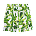 Tropical Banana Leaves Pattern Print Cotton Shorts