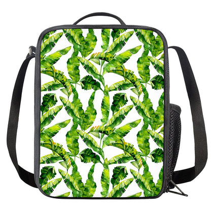 Tropical Banana Leaves Pattern Print Crossbody Lunch Bag