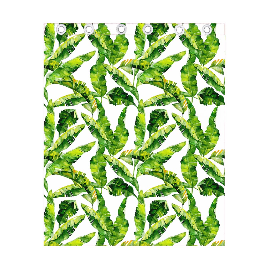 Tropical Banana Leaves Pattern Print Curtain