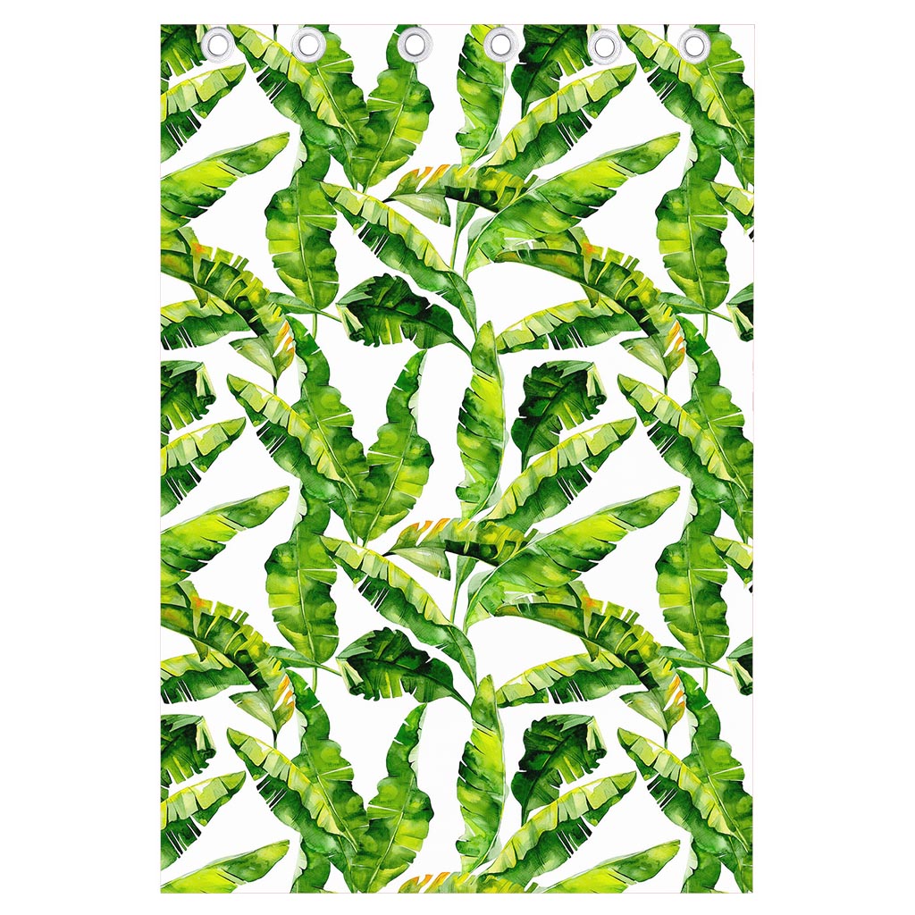 Tropical Banana Leaves Pattern Print Curtain