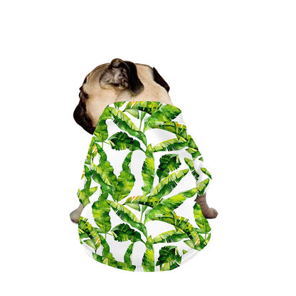 Tropical Banana Leaves Pattern Print Dog Zip Up Jacket