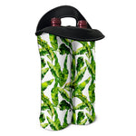 Tropical Banana Leaves Pattern Print Double Neoprene Wine Tote