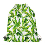 Tropical Banana Leaves Pattern Print Drawstring Bag