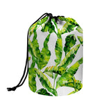 Tropical Banana Leaves Pattern Print Drawstring Makeup Bag
