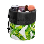 Tropical Banana Leaves Pattern Print Drawstring Makeup Bag