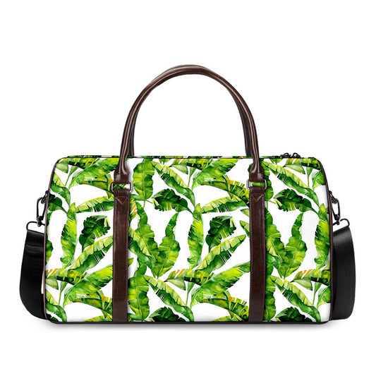 Tropical Banana Leaves Pattern Print Duffle Bag
