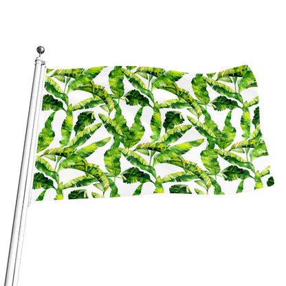 Tropical Banana Leaves Pattern Print Flag