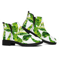 Tropical Banana Leaves Pattern Print Flat Ankle Boots