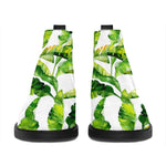 Tropical Banana Leaves Pattern Print Flat Ankle Boots