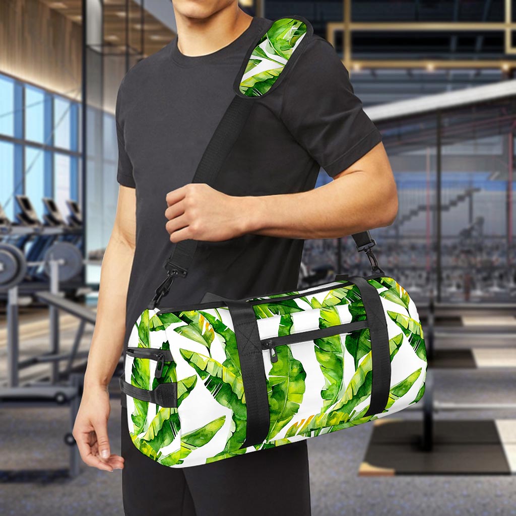 Tropical Banana Leaves Pattern Print Gym Bag