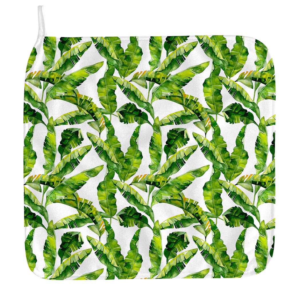 Tropical Banana Leaves Pattern Print Hand Towel