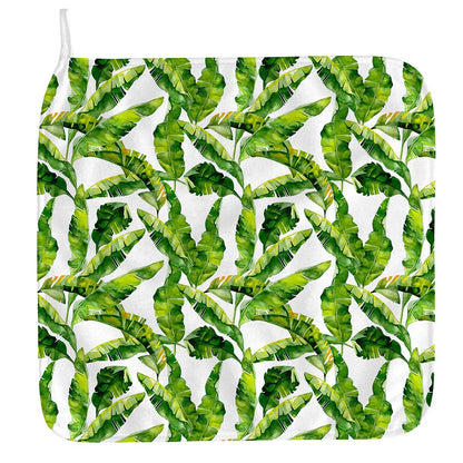 Tropical Banana Leaves Pattern Print Hand Towel