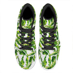 Tropical Banana Leaves Pattern Print High Top Leather Sneakers