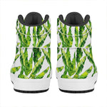 Tropical Banana Leaves Pattern Print High Top Leather Sneakers
