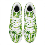 Tropical Banana Leaves Pattern Print High Top Leather Sneakers