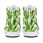 Tropical Banana Leaves Pattern Print High Top Leather Sneakers