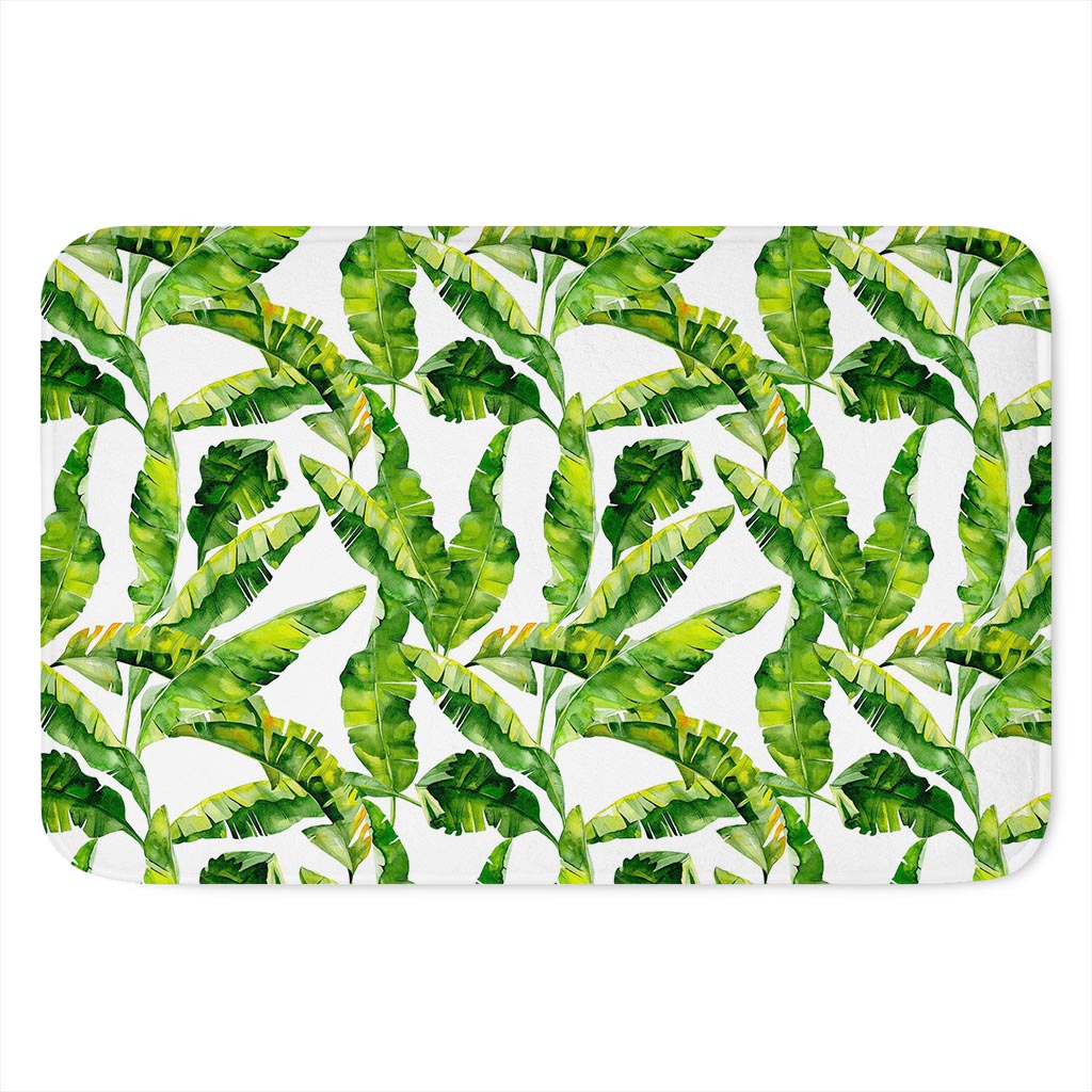 Tropical Banana Leaves Pattern Print Indoor Door Mat