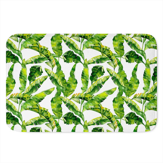 Tropical Banana Leaves Pattern Print Indoor Door Mat
