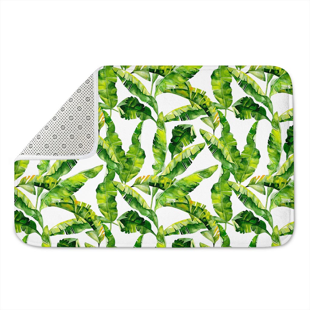 Tropical Banana Leaves Pattern Print Indoor Door Mat