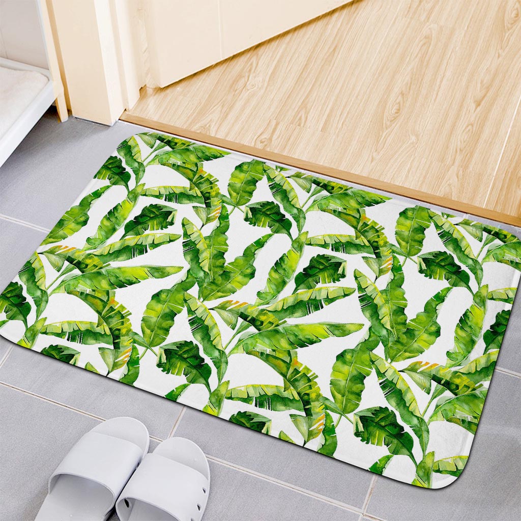 Tropical Banana Leaves Pattern Print Indoor Door Mat