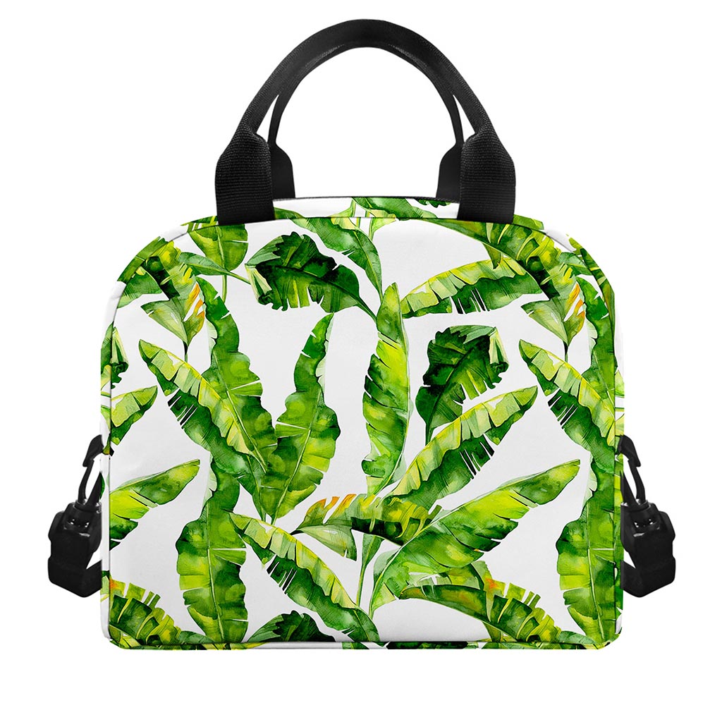 Tropical Banana Leaves Pattern Print Insulated Lunch Bag