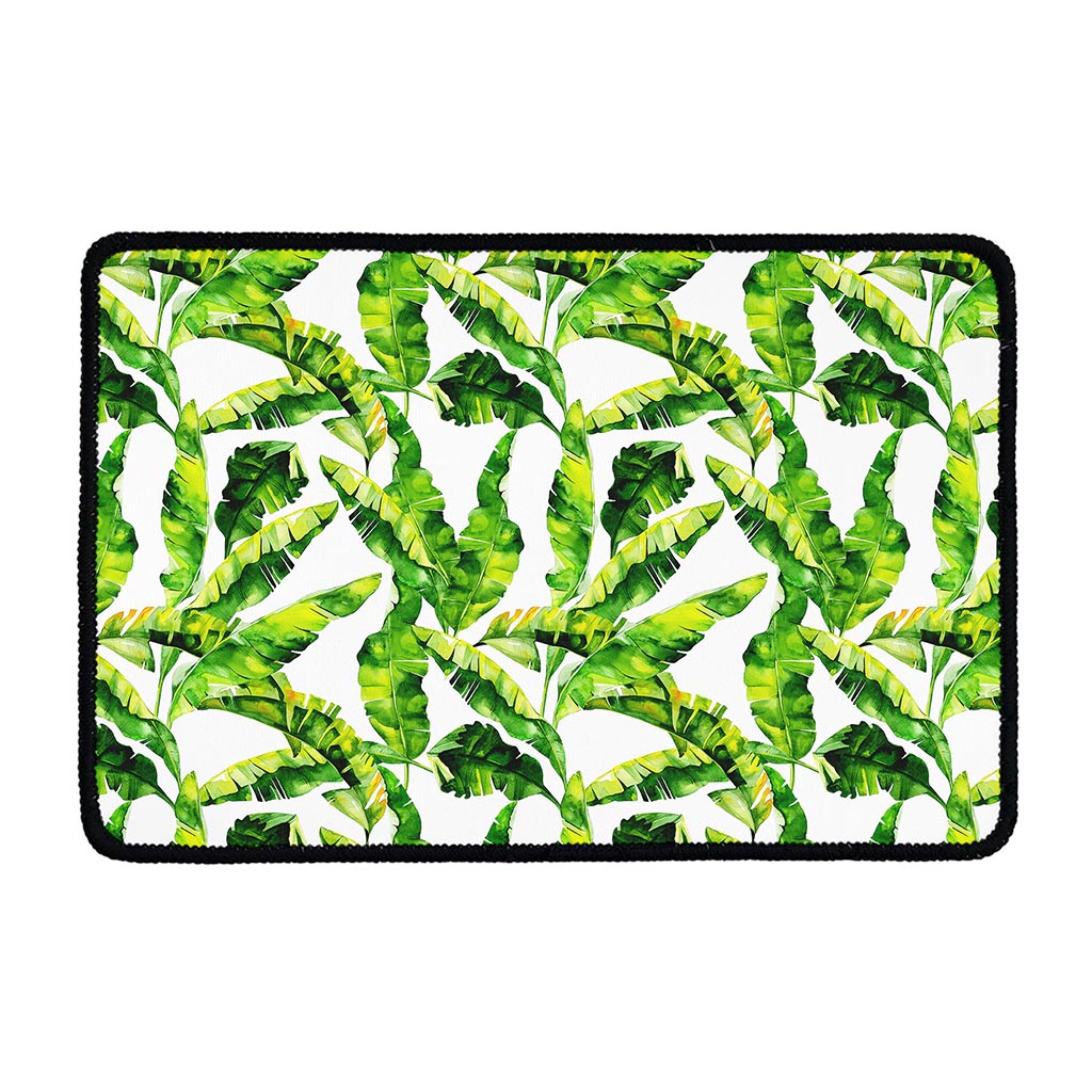 Tropical Banana Leaves Pattern Print Kitchen Mat