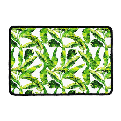Tropical Banana Leaves Pattern Print Kitchen Mat