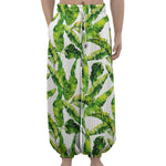 Tropical Banana Leaves Pattern Print Lantern Pants