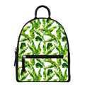 Tropical Banana Leaves Pattern Print Leather Backpack