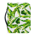 Tropical Banana Leaves Pattern Print Leather Bible Cover
