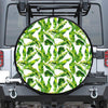 Tropical Banana Leaves Pattern Print Leather Spare Tire Cover