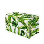 Tropical Banana Leaves Pattern Print Leather Tissue Box Cover