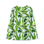 Tropical Banana Leaves Pattern Print Long Sleeve Short Coat