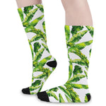 Tropical Banana Leaves Pattern Print Long Socks