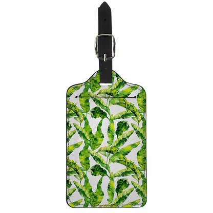 Tropical Banana Leaves Pattern Print Luggage Tag