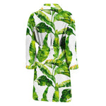 Tropical Banana Leaves Pattern Print Men's Bathrobe