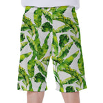 Tropical Banana Leaves Pattern Print Men's Beach Shorts