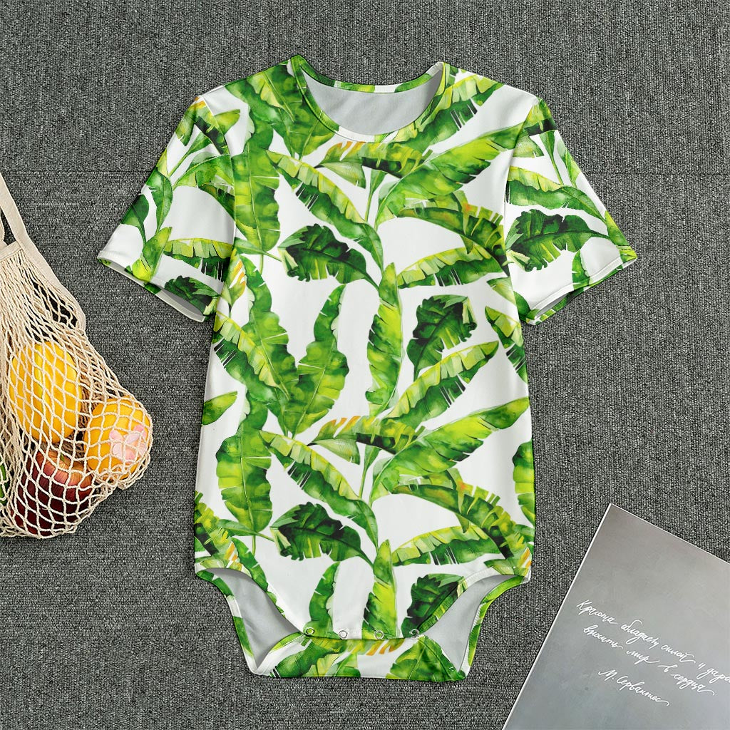 Tropical Banana Leaves Pattern Print Men's Bodysuit
