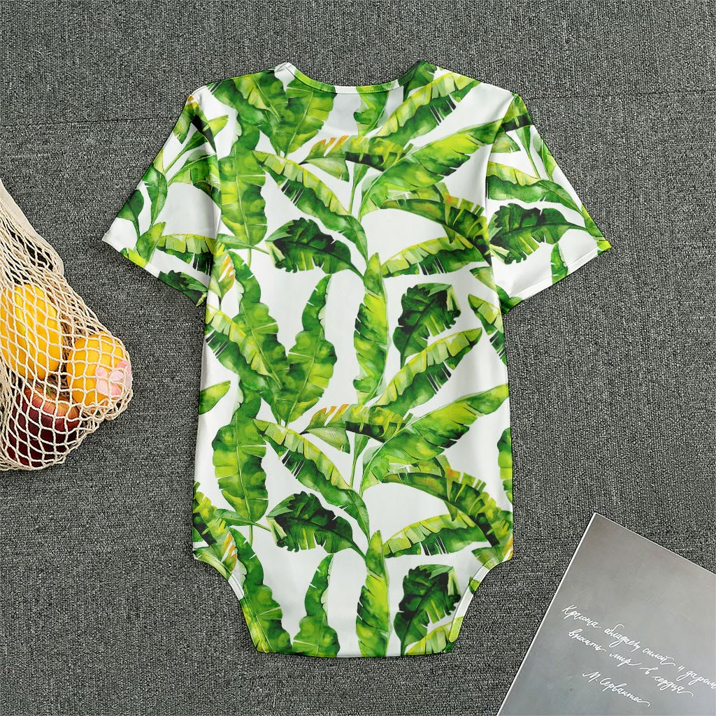 Tropical Banana Leaves Pattern Print Men's Bodysuit